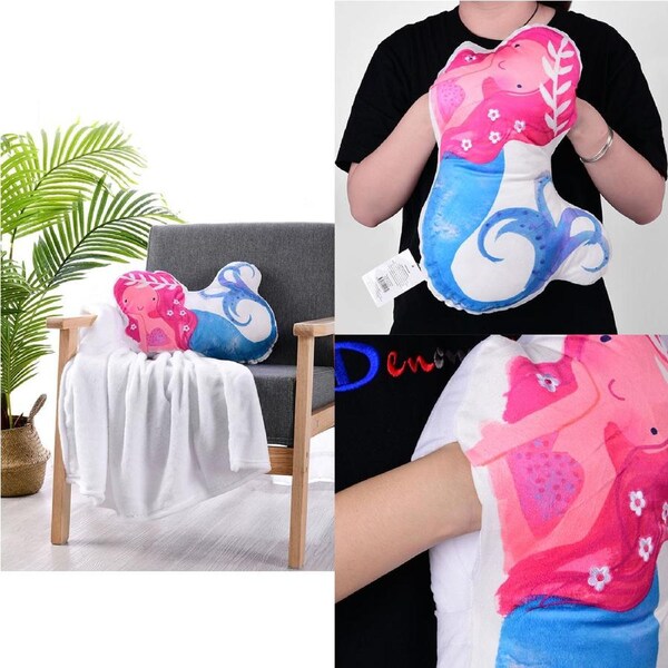 Happy Kids 2 in 1 Novelty Cushion/Throw Mermaid