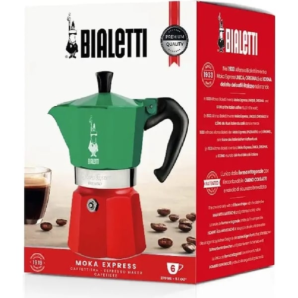 Bialetti Moka Italia 6 Cup Espresso Maker