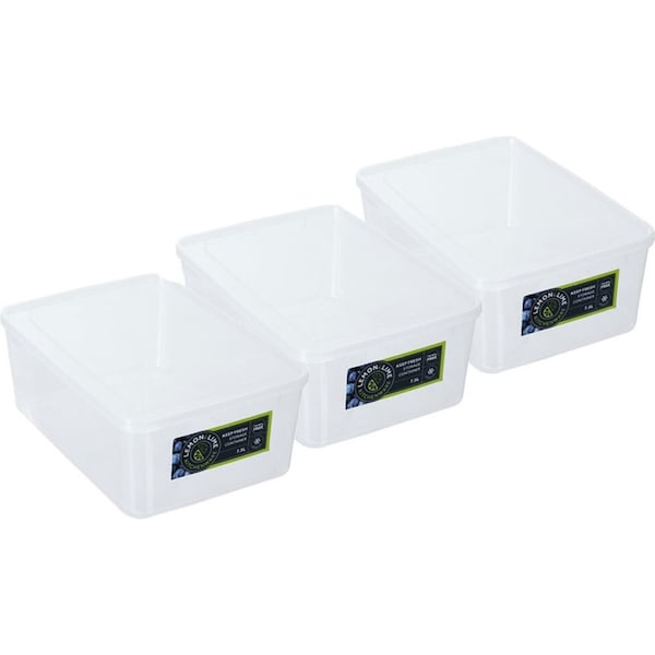 3PK Lemon & Lime Keep Fresh 7.5L Food Container 32cm Kitchen Storage Canister