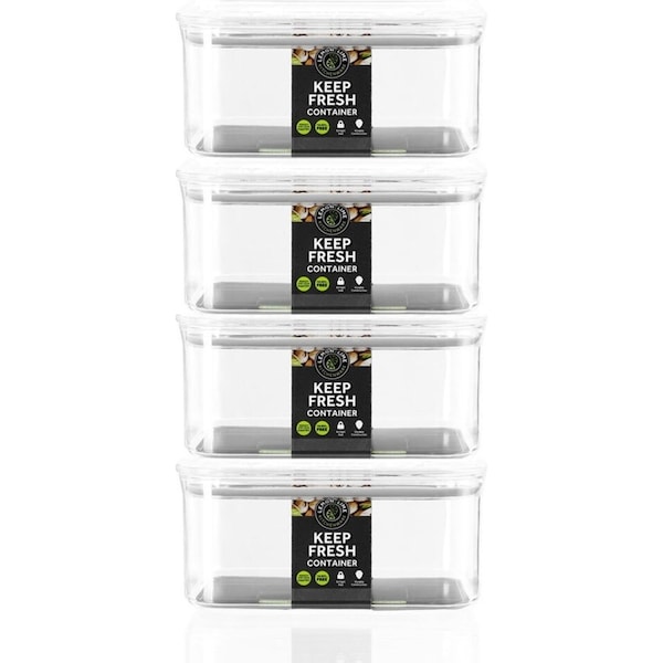 4x Lemon & Lime 850ml Keep Fresh Storer Food Container Rectangle Storage w/ Lid