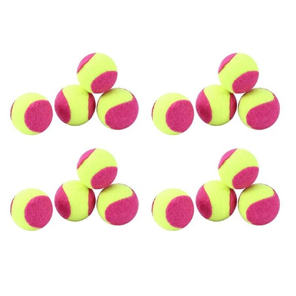 16PK Paws & Claws Mini Felt 4cm Catnip Tennis Ball Interactive Cat Play Toy Pink