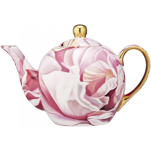 Ashdene Blooms New Bone China Teapot with Metal Infuser 600ml - Champagne