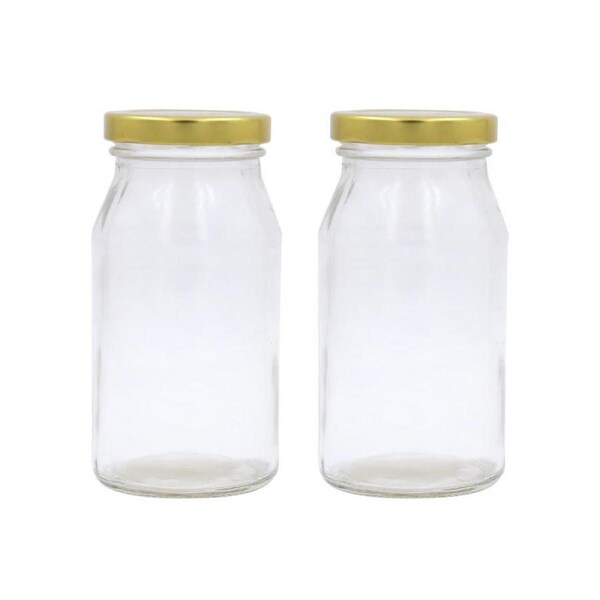 36 x 250ML Glass Conserve Jars Preserving Jar Lolly Candy Jam Gold Color Seal Lid WMC
