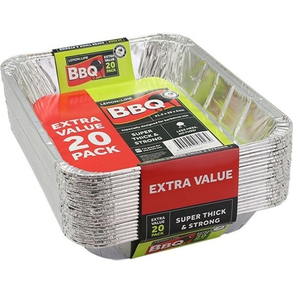 100 Large Aluminium Foil Trays Oven Baking Food BBQ Disposable Takeaway Roasting