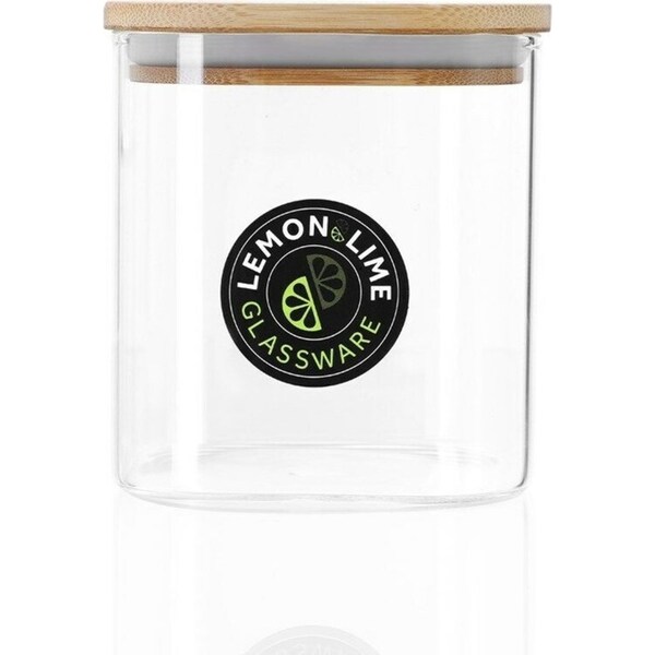 12x Airtight Bamboo Lid Glass Jar 800ml Food Container Kitchen Organiser Square