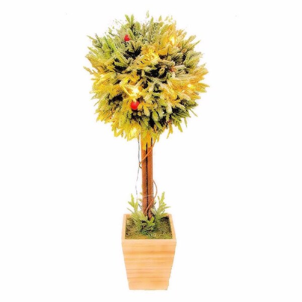 Cotton Candy LED Red Berry Topiary Tree 45cm
