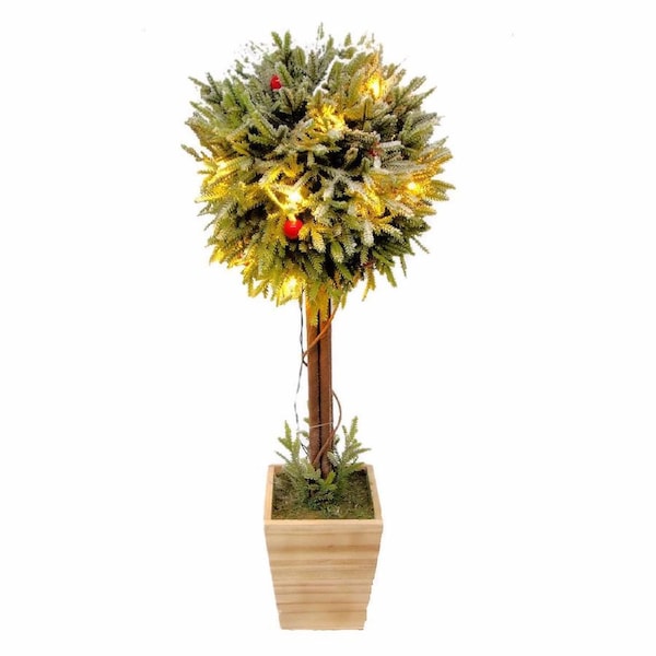 Cotton Candy LED Red Berry Topiary Tree 60cm