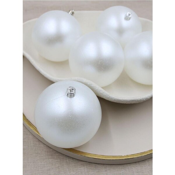 Pearl 100mm Christmas Baubles 24 Balls