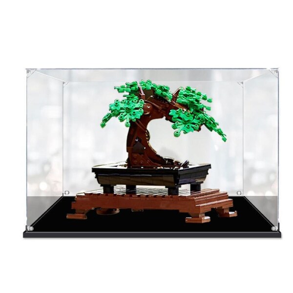 Acrylic Display Case for LEGO 10281 Creator Expert Bonsai Tree Figure Storage Box Dust Proof Glue Free