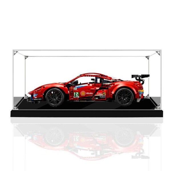 Acrylic Display Case for LEGO Technic 42125 Ferrari 488 GTE AF Corse #51 Figure Storage Box Dust Proof Glue Free