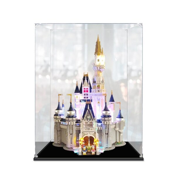 Acrylic Display Case for LEGO 71040 Disney The Disney Castle Figure Storage Box Dust Proof Glue Free