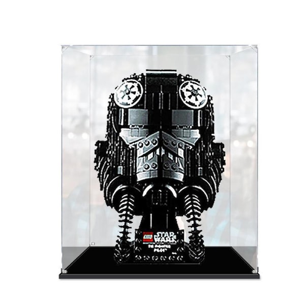 Acrylic Display Case for LEGO 75274 Star Wars TIE Fighter Pilot Helmet Figure Storage Box Dust Proof Glue Free