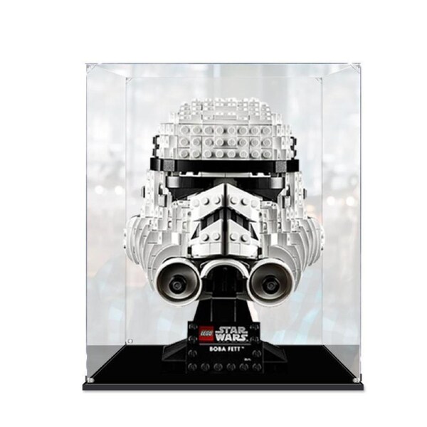 Acrylic Display Case for LEGO 75276 Star Wars Stormtrooper Helmet Figure Storage Box Dust Proof Glue Free