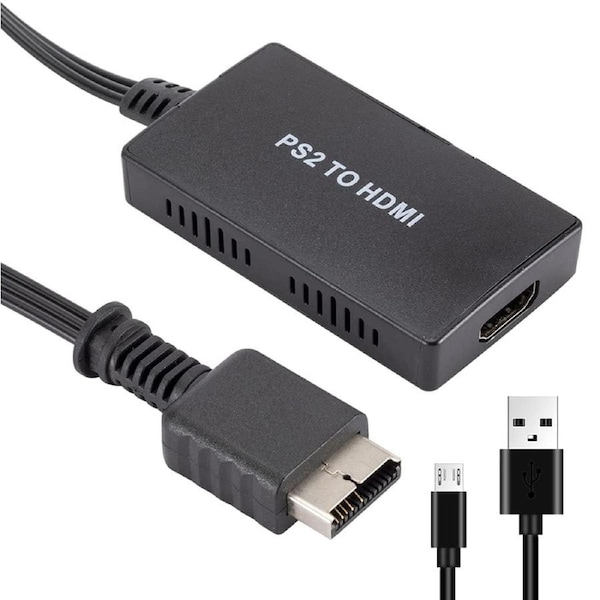 PS2 to HDMI Converter Adapter, 720P / 1080P Suitable for Playstation 2 HDTV HDMI Display Supports All PS2 Display Modes