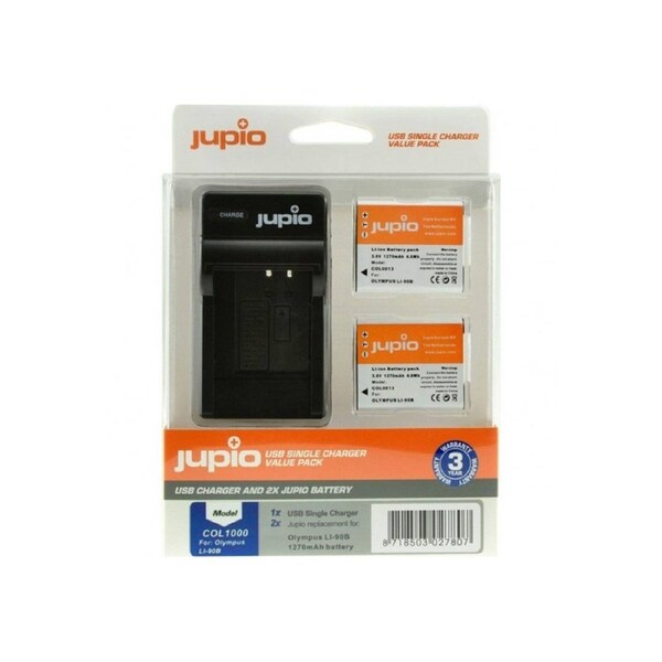Jupio Olympus Li-92 Twin Battery + Charger Kit