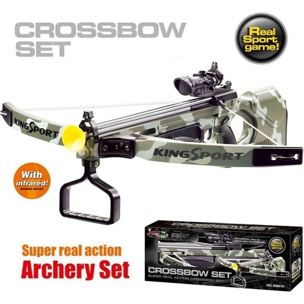 Real Action Camouflage Crossbow Archery Suction Arrows & Target Set Kids Toy