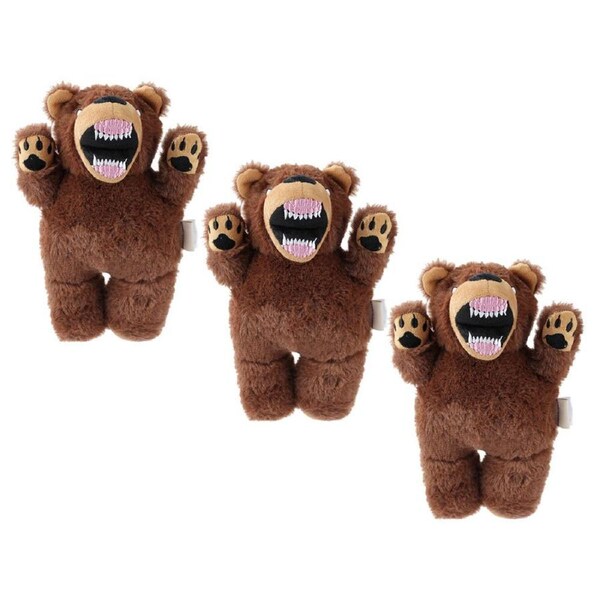 3x Paws & Claws 35cm Angry Animals Interactive Plush Bear Dog Toy w/ Squeaker BR