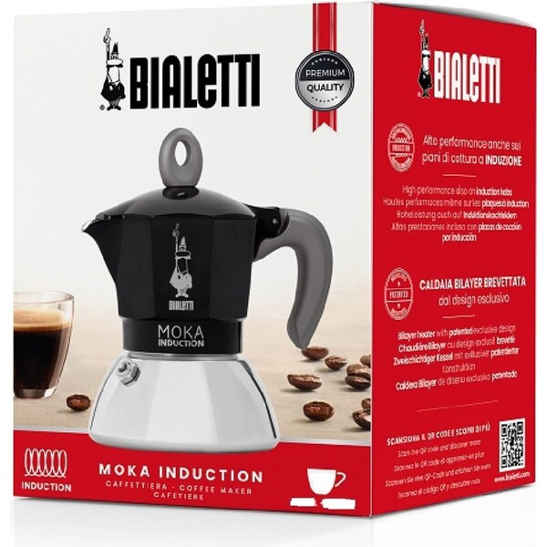 Bialetti Moka 6 Cup Induction Espresso Maker - Black