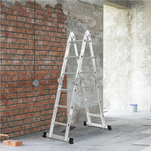 Traderight Multi Purpose Ladder Aluminium Folding Platform Extension Step 3.6m