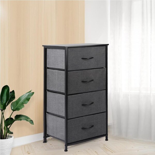 Levede 4 Chest of Drawers Tallboy Table Dresser - Dark Grey
