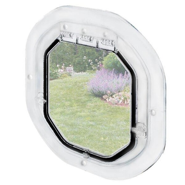 Pet-Tek Glass Fitting Dog Door Slimline - 2 Colours White