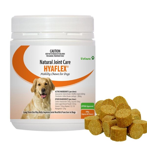 Vetnex Hyaflex Joint Care Mobility Chews for Dogs & Cats 60 Pack