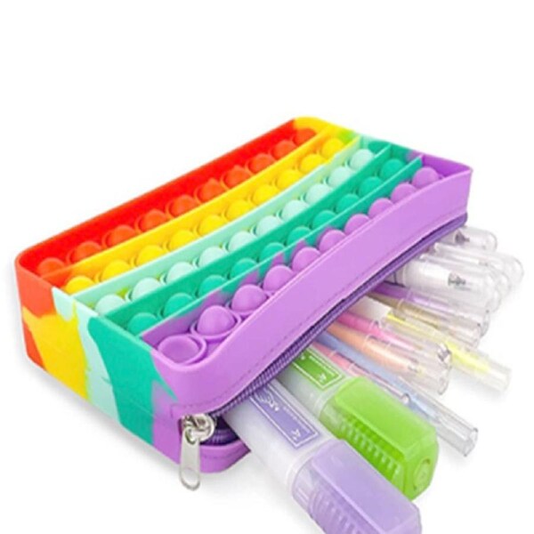 Fidget Pop Pencil Case - Rainbow