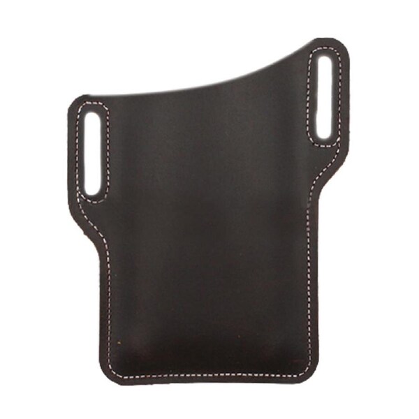 Genuine Leather Cell Phone Holster Men Universal Case Waist Bag Sheath with Belt Loop - Dark Brown