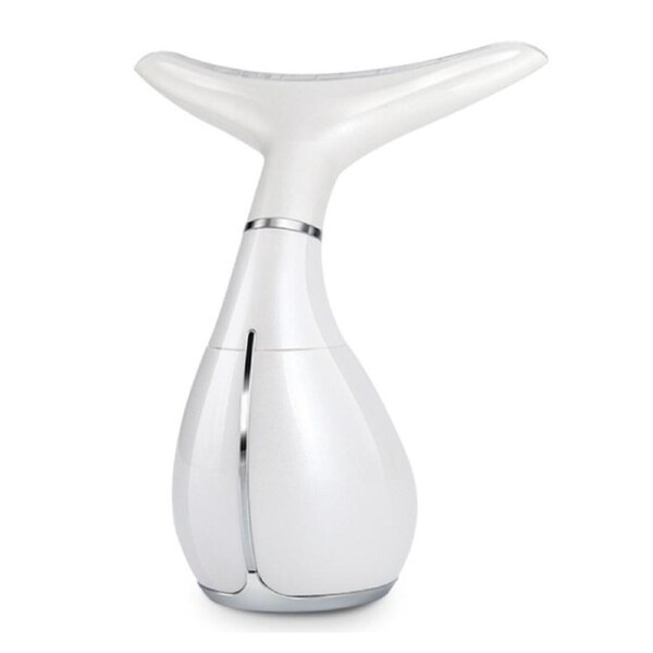 Neck Beauty Instrument Face Massager for Women,Portable Facial Massager for Skin Care,Electric with Heat & Massage Modes- White