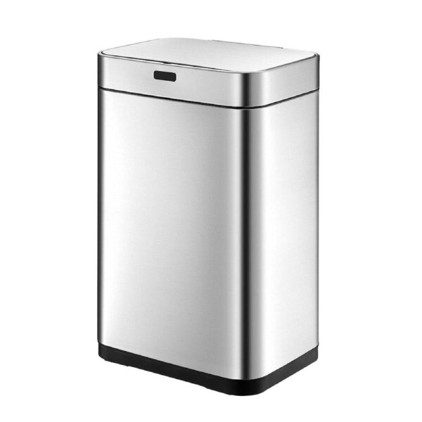 75L Dual Rubbish Bin Dustbin Recycling Kitchen Waste Trash Garbage Can Motion Sensor Stainless Steel Silver