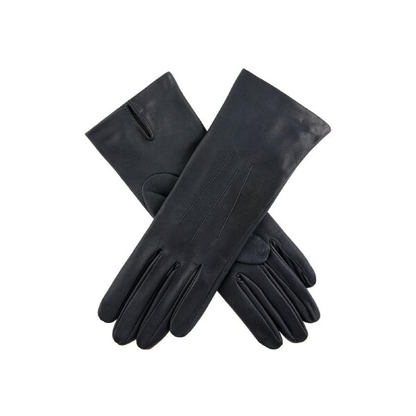 Dents Felicity Womens Silk Lined Leather Gloves Ladies Warm Winter - Navy 8