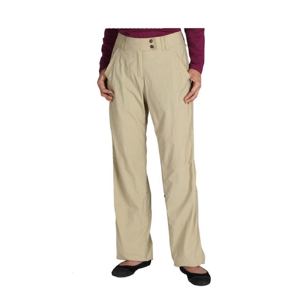 ExOfficio Womens Nomad Roll Up Pants Regular Length Hiking Trekking Outdoor Ladies Light Khaki / 8 US