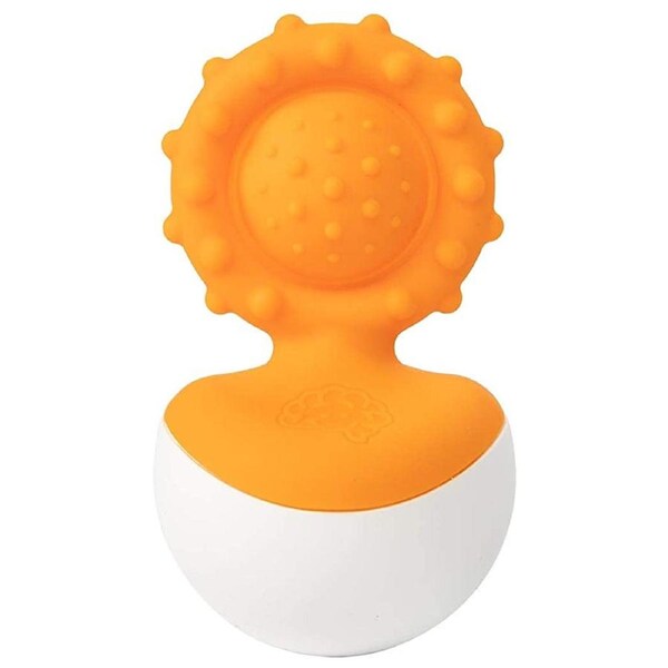Fat Brain Dimpl Wobbl Sensory Toy Toddler/Baby 0+ Food Grade Silicone Orange
