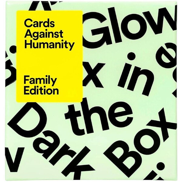 Cards Against Humanity Family Edition First Expansion Glow In The Dark Box