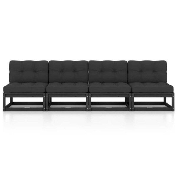 4-Seater Garden Sofa with Cushions Solid Pinewood vidaXL