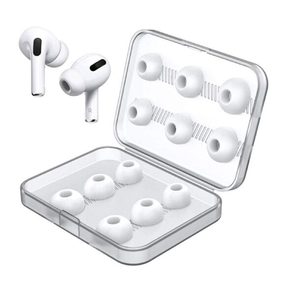 Airpod Pro Replacement Earbud Tips Covers for Apple Airpods 6 pairs Small, Medium and Large with Portable Storage Box White