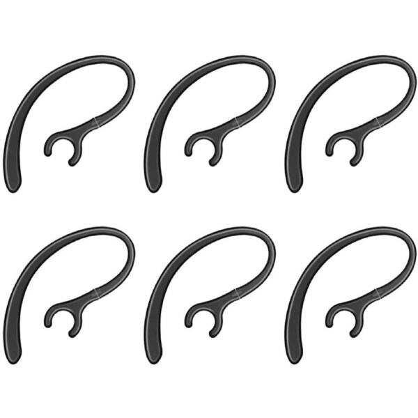 6 Pack Replacement Ear Hook Universal Small Clamp Loop Clip for Plantronics, Samsung,Motorola,LG, Jabra & Other Bluetooth Headset(Black)