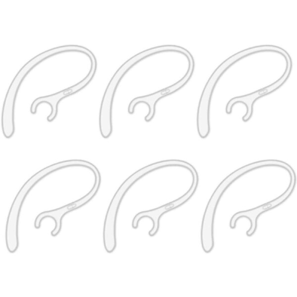 6 Pack Replacement Ear Hook Universal Small Clamp Loop Clip for Plantronics, Samsung,Motorola,LG, Jabra & Other Bluetooth Headset (Clear)