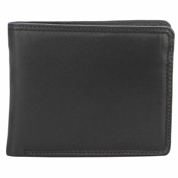 Milleni Mens 12cm Trifold Leather Wallet/RFID Money/Credit Card Holder Black