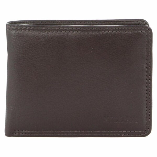 Milleni Mens 12cm Trifold Leather Wallet/RFID Money/Credit Card Holder Brown