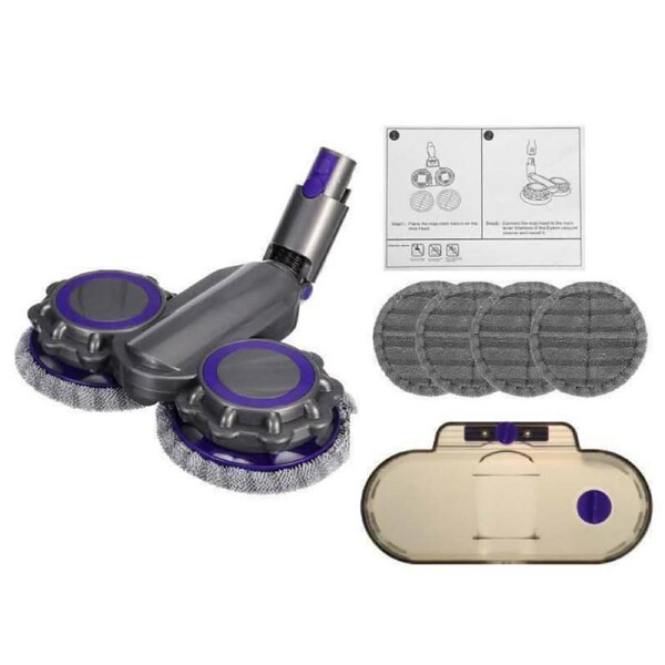 Cleaning Mop Head Brush Head (+6 Mop Cloths) For Dyson Vacuum Cleaner V7 V8 V10 V11 V15 - Wet + Dry