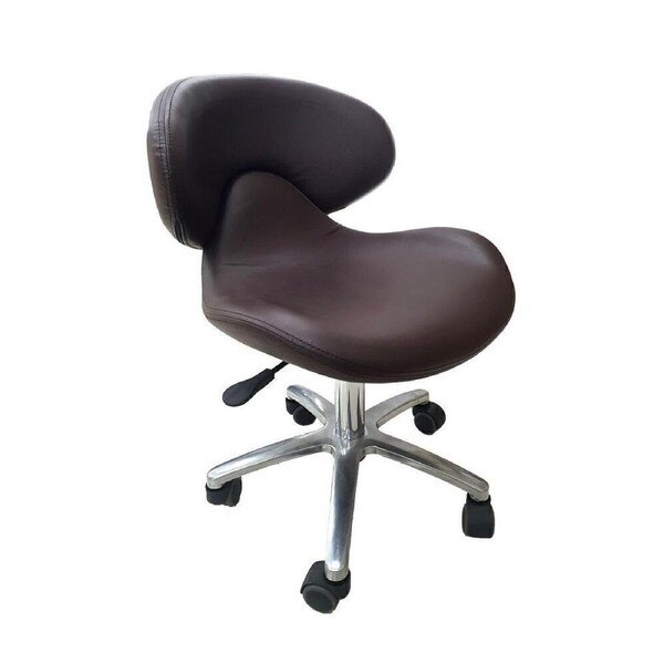 Salon Chair Stool Round SC-1001 Hydraulic Hairdressing Leather PU Chocolate