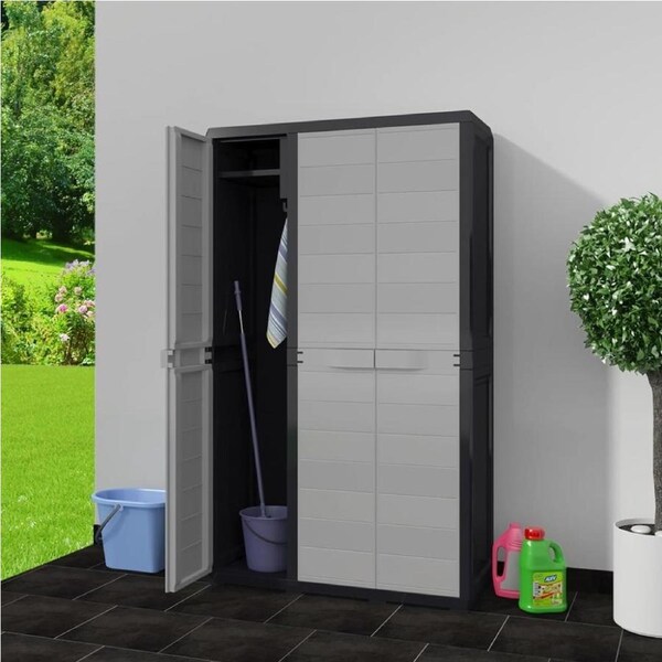Outdoor Storage Cabinet Lockable Garage Garden Cupboard Tool Organiser Shelves