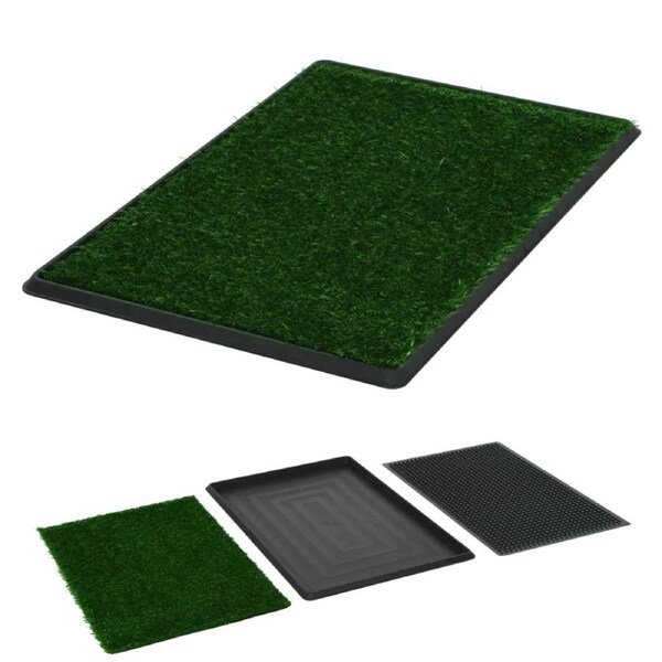 2 x Puppy Dog Cat Toilet Training Pads With Tray Washable Artificial Grass