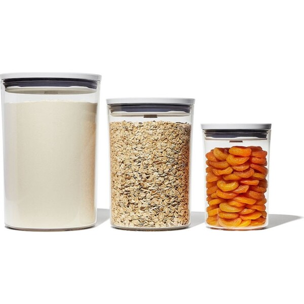 OXO Good Grips Pop 2.0 Round Canister Set 3pc Air Tight 3 Piece