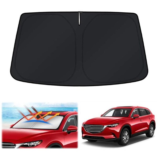 WindScreen Sun Shade for Mazda CX-9 2016-2024 Blocks UV Rays Foldable Custom Wind Screen Sun Visor Protector CX9 Accessories