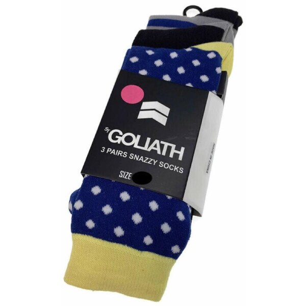 ST GOLIATH 3pk Get Smart Socks Snazzy Sox - Multi 11-14