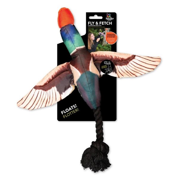 Spunky Pup Fly & Fetch Duck Interactive Play Dog Toy