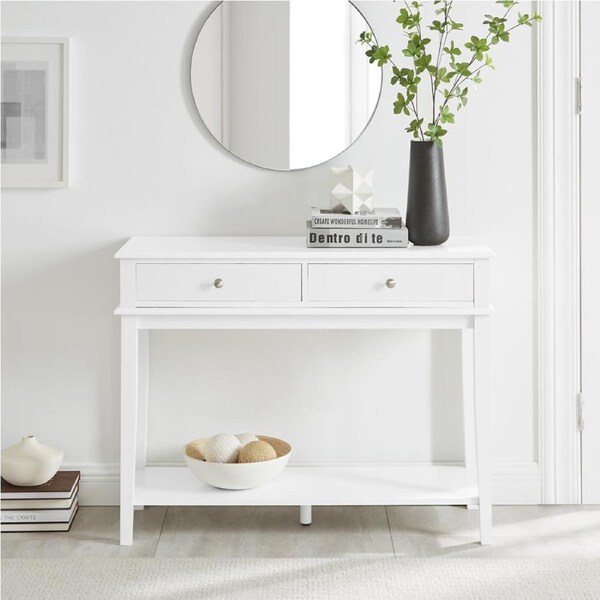 Chloe 2 Drawer Console Table - White