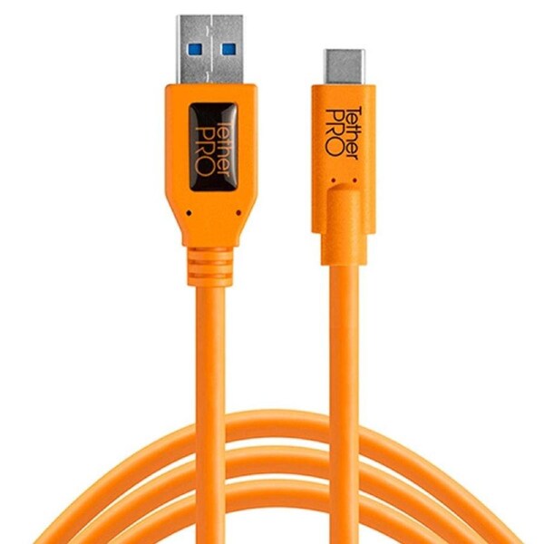 TetherPro USB 3 to USB-C 4.6m Hi-Vis Orange Cable